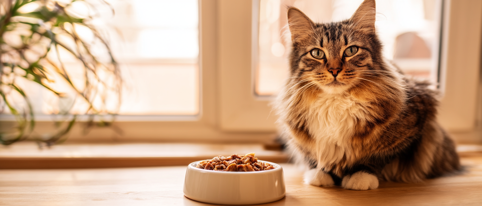 Gato com alimentação natural